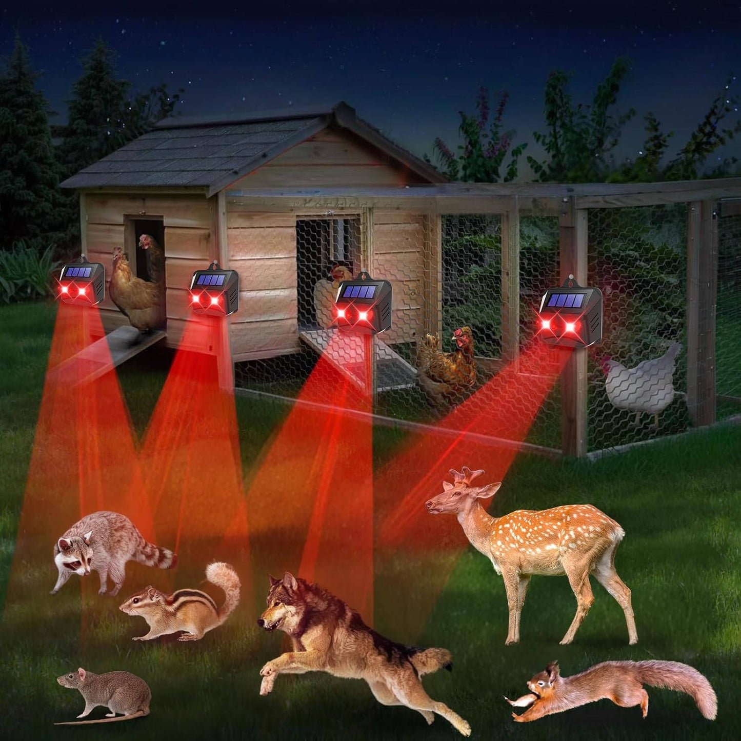 2pcs Solar Powered Ultrasonic Animal Repellent - Orthorun