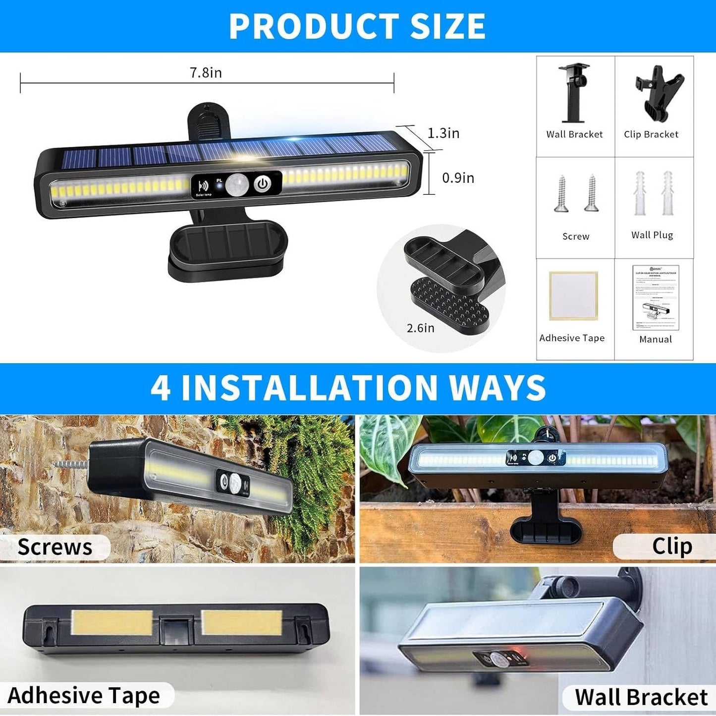 2 Set Portable Solar Fence Lights - Orthorun