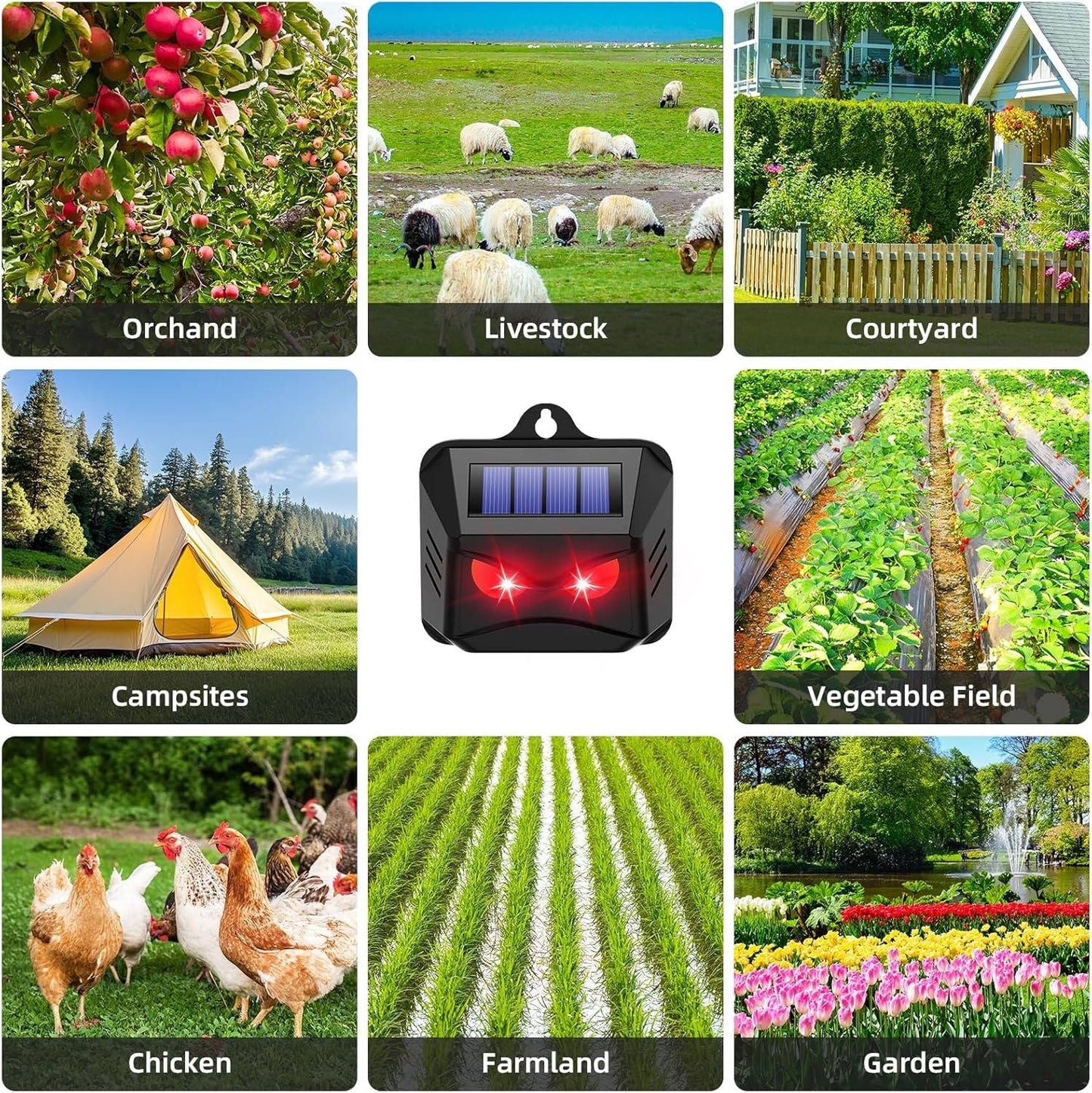 2pcs Solar Powered Ultrasonic Animal Repellent - Orthorun