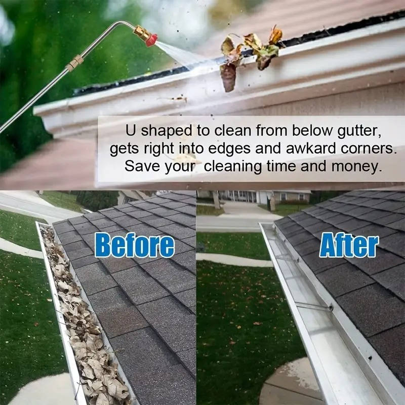 4000 PSI Telescoping High Pressure Power Washer Extension Wands For Gutter & Roof Drainage & Walls Cleaning - Orthorun
