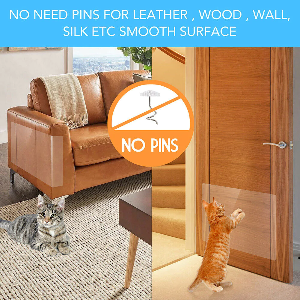 8PC Cat Scratch Furniture Protector Guards Anti-Scratch Couch Protector Pads - Orthorun