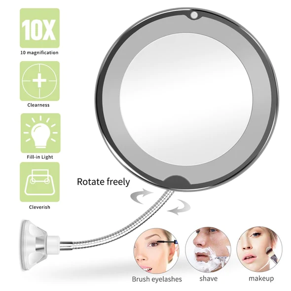 10X Magnifying LED Lighted Flexible Mirror - Orthorun
