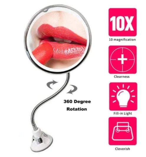 10X Magnifying LED Lighted Flexible Mirror - Orthorun
