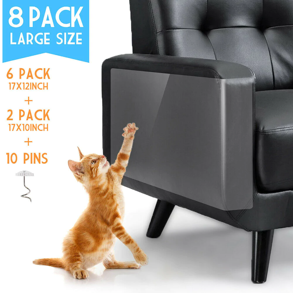 8PC Cat Scratch Furniture Protector Guards Anti-Scratch Couch Protector Pads - Orthorun
