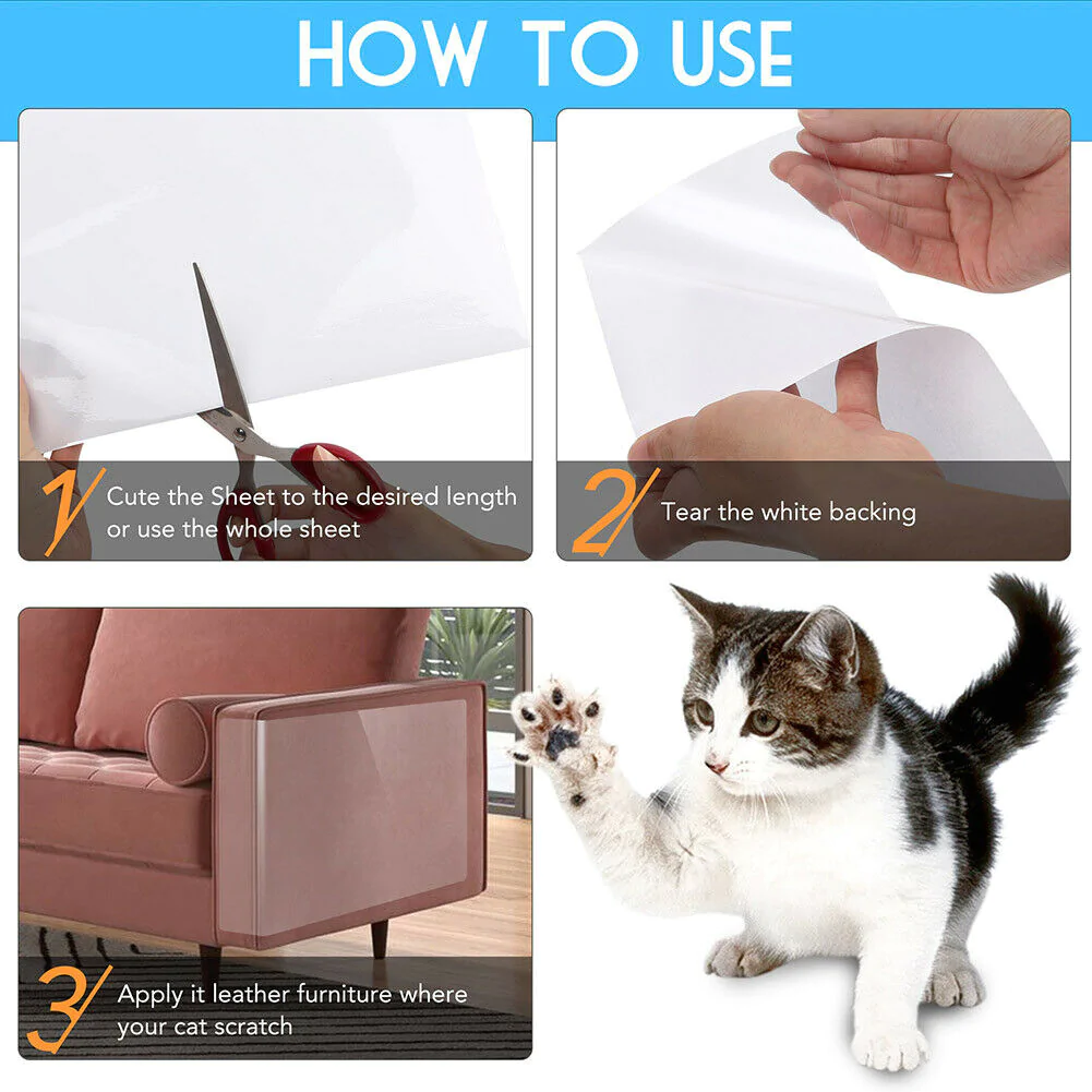 8PC Cat Scratch Furniture Protector Guards Anti-Scratch Couch Protector Pads - Orthorun