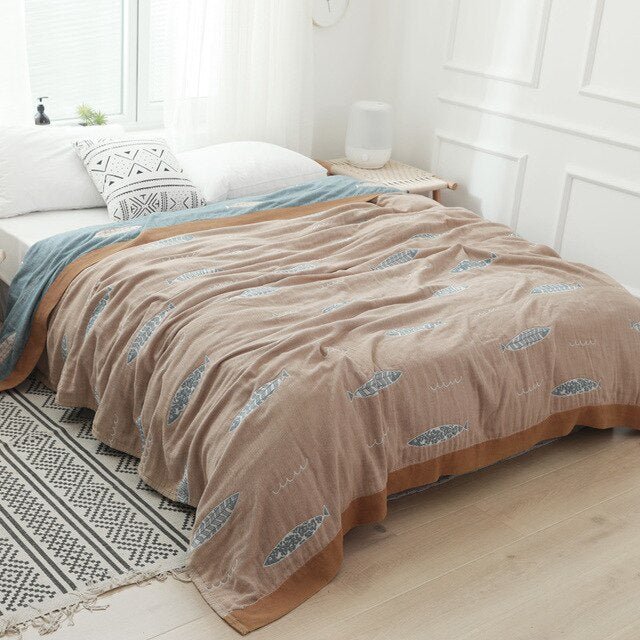 Orthorun | Myk Japanese Throw Blanket – Soft Lightweight Couch Cover for Home Decor