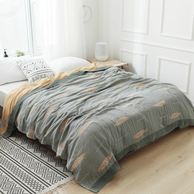 Orthorun | Myk Japanese Throw Blanket – Soft Lightweight Couch Cover for Home Decor
