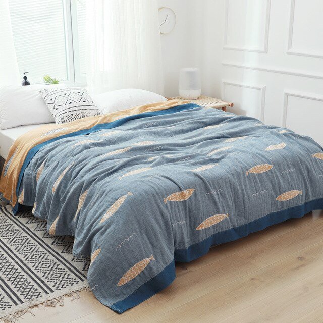Orthorun | Myk Japanese Throw Blanket – Soft Lightweight Couch Cover for Home Decor