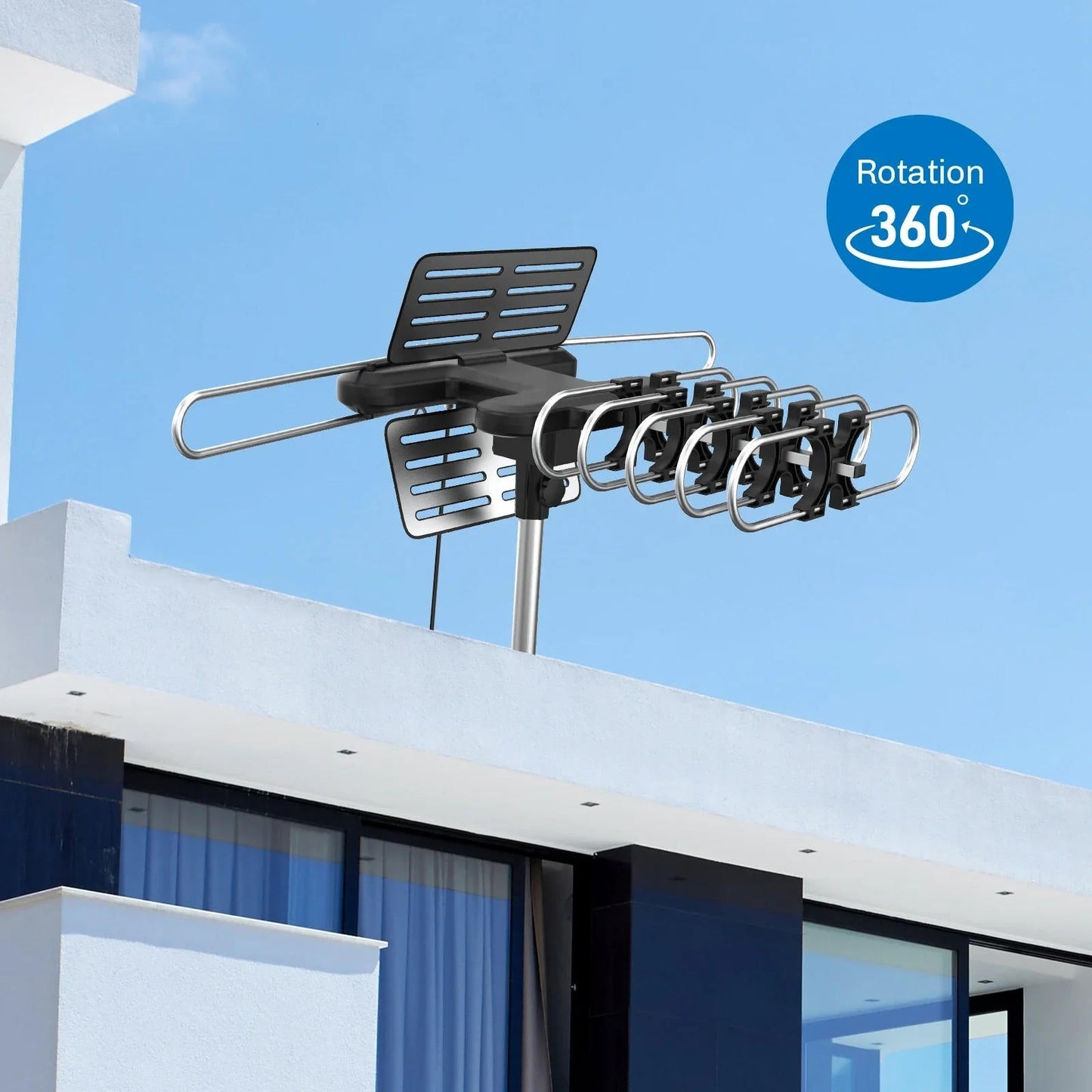 2025 Long Distance Digital Outdoor HD TV Antenna with Full 360 Directional Motor Free HD Channels - Orthorun