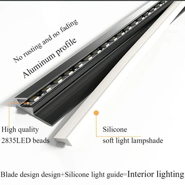 45 Degree LED Under Cabinet Lighting Bars Invisible Ultra Thin Strips - Orthorun