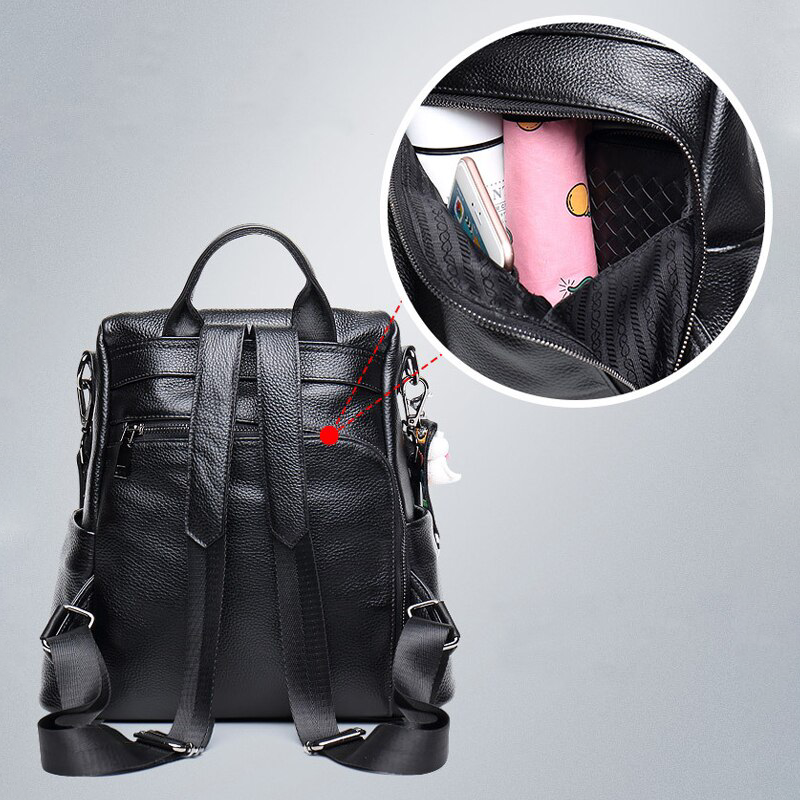 Orthorun | Theft-Resistant Leather Backpack – Anti-Theft Travel Bag for Men & Women