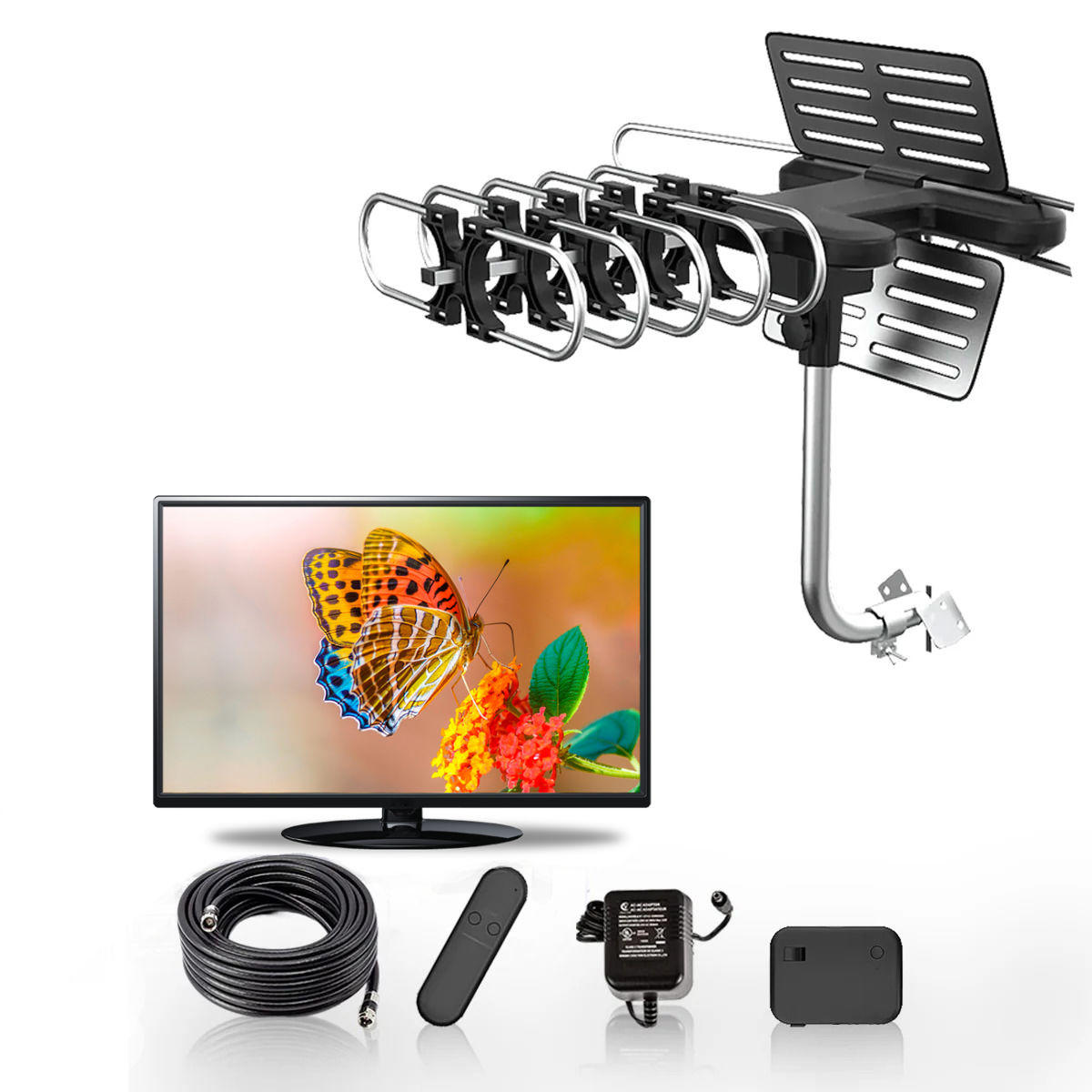 2025 Long Distance Digital Outdoor HD TV Antenna with Full 360 Directional Motor Free HD Channels - Orthorun