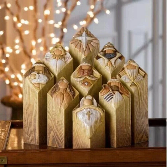 9pcs Heaven Nativity Tree Pillar Statues - Orthorun