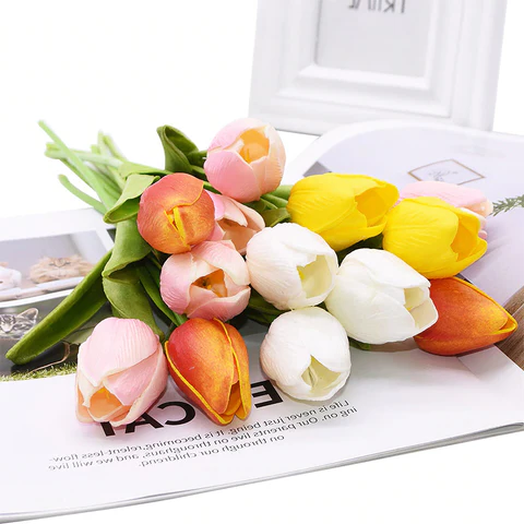 10x Artificial Tulips Flowers - Orthorun