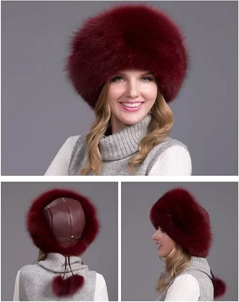 100% Natural Fox Fur Hat Women Cap Thick Fur Cap Winter Warm Hat Female Fashion For Women Hat With Earmuffs Hat - Orthorun