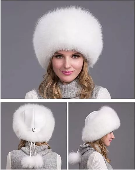 100% Natural Fox Fur Hat Women Cap Thick Fur Cap Winter Warm Hat Female Fashion For Women Hat With Earmuffs Hat - Orthorun