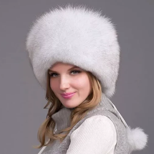 100% Natural Fox Fur Hat Women Cap Thick Fur Cap Winter Warm Hat Female Fashion For Women Hat With Earmuffs Hat - Orthorun