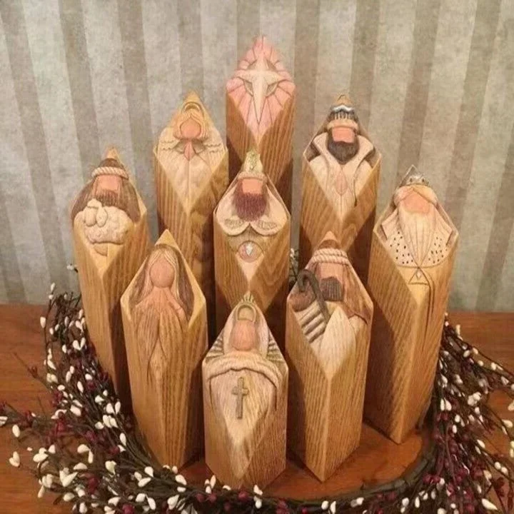 9pcs Heaven Nativity Tree Pillar Statues - Orthorun