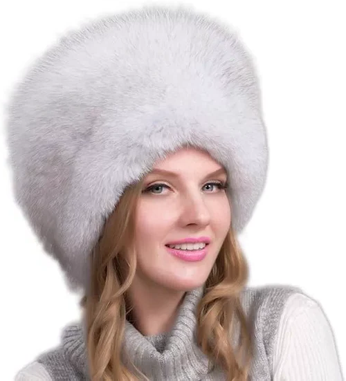 100% Natural Fox Fur Hat Women Cap Thick Fur Cap Winter Warm Hat Female Fashion For Women Hat With Earmuffs Hat - Orthorun