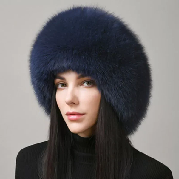 100% Natural Fox Fur Hat Women Cap Thick Fur Cap Winter Warm Hat Female Fashion For Women Hat With Earmuffs Hat - Orthorun