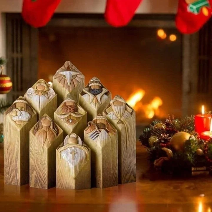 9pcs Heaven Nativity Tree Pillar Statues - Orthorun
