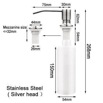 Orthorun | Wall Mounted Soap Dispenser – Stainless Steel for Kitchen & Bathroom