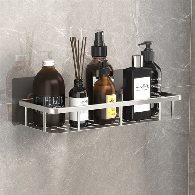 Orthorun | Metal Suction Cup Bathroom Shelves – No-Drill Rustproof Storage Rack for Shower