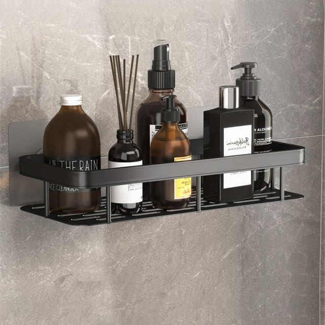Orthorun | Metal Suction Cup Bathroom Shelves – No-Drill Rustproof Storage Rack for Shower