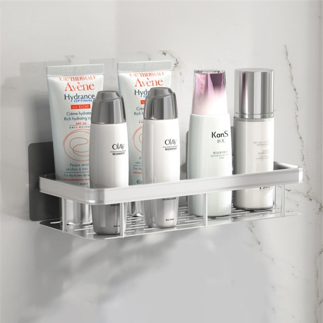 Orthorun | Metal Suction Cup Bathroom Shelves – No-Drill Rustproof Storage Rack for Shower