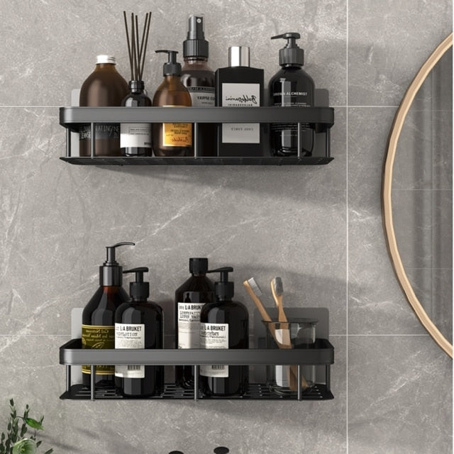 Orthorun | Metal Suction Cup Bathroom Shelves – No-Drill Rustproof Storage Rack for Shower