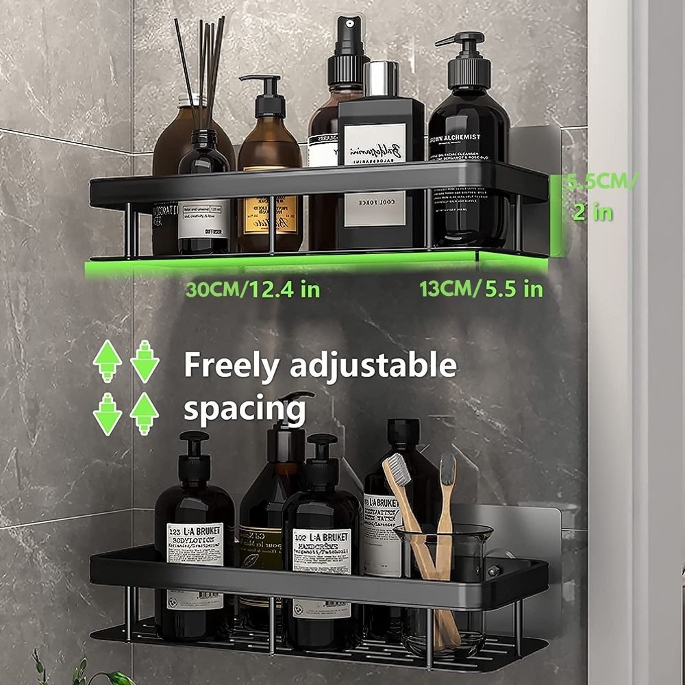 Orthorun | Metal Suction Cup Bathroom Shelves – No-Drill Rustproof Storage Rack for Shower