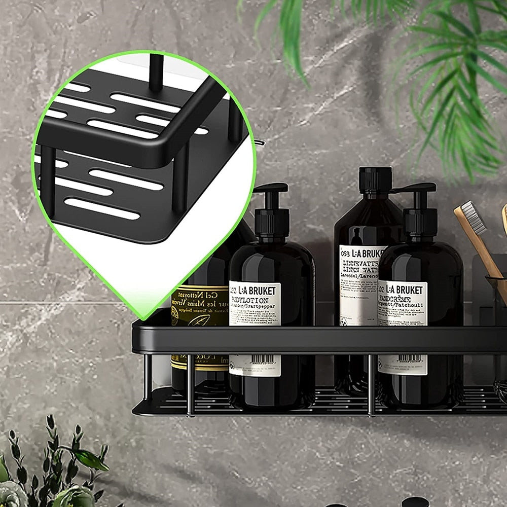 Orthorun | Metal Suction Cup Bathroom Shelves – No-Drill Rustproof Storage Rack for Shower