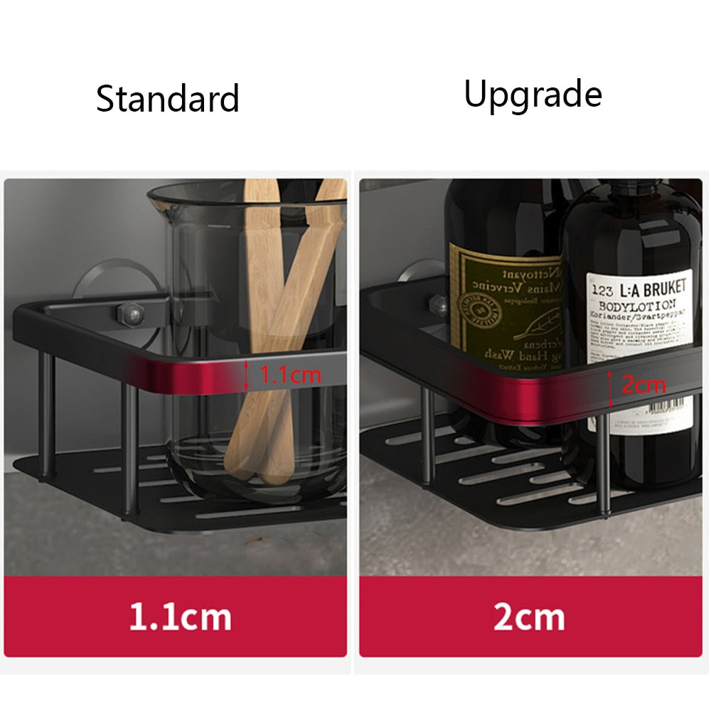 Orthorun | Metal Suction Cup Bathroom Shelves – No-Drill Rustproof Storage Rack for Shower