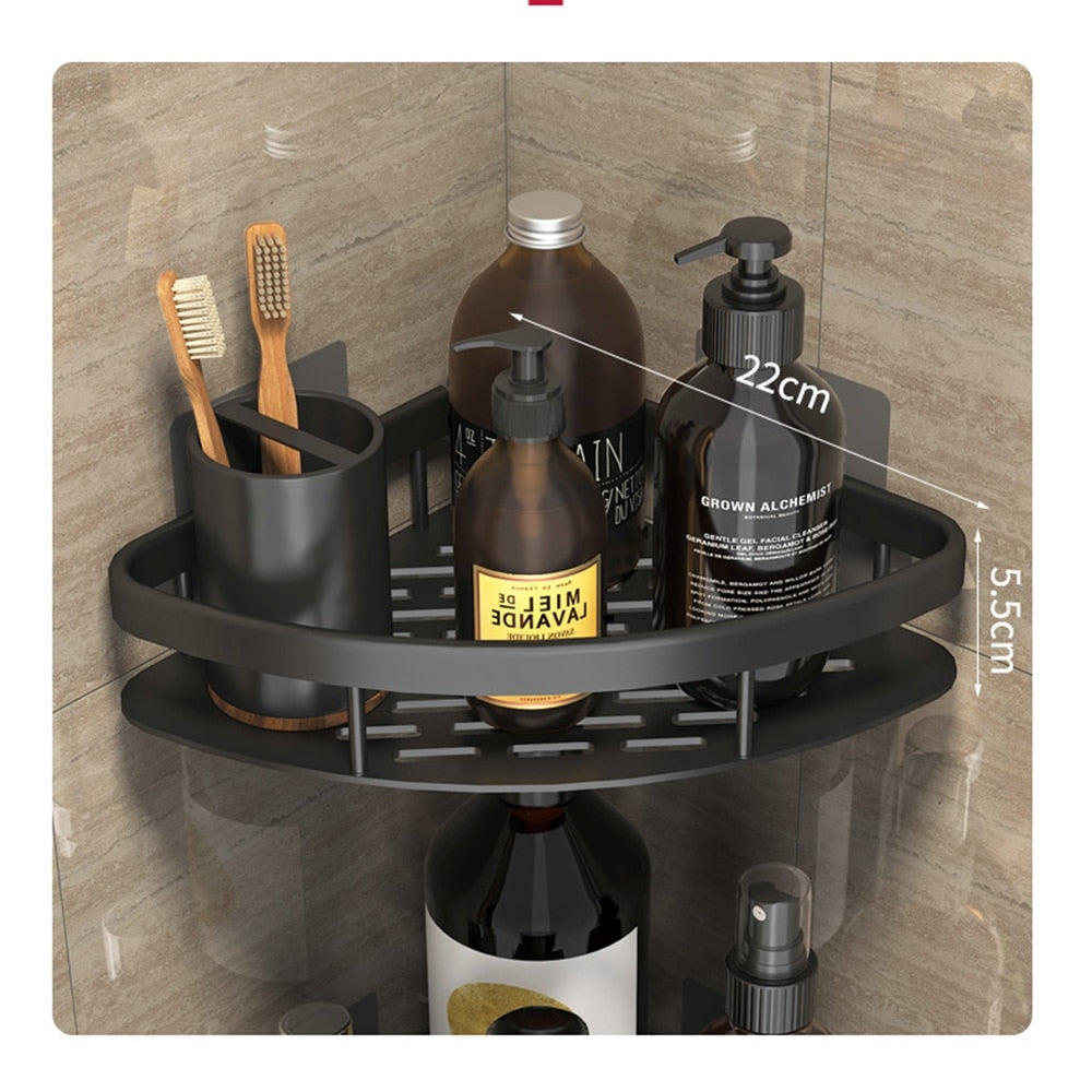 Orthorun | Metal Suction Cup Bathroom Shelves – No-Drill Rustproof Storage Rack for Shower