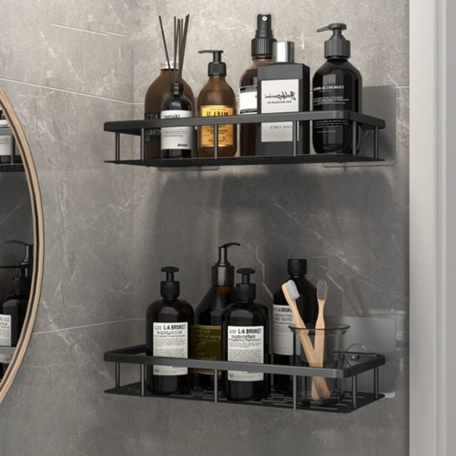 Orthorun | Metal Suction Cup Bathroom Shelves – No-Drill Rustproof Storage Rack for Shower