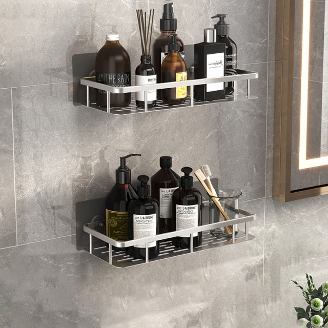 Orthorun | Metal Suction Cup Bathroom Shelves – No-Drill Rustproof Storage Rack for Shower