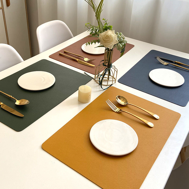 Orthorun | Modern Rectangular Waterproof PU Leather Placemats