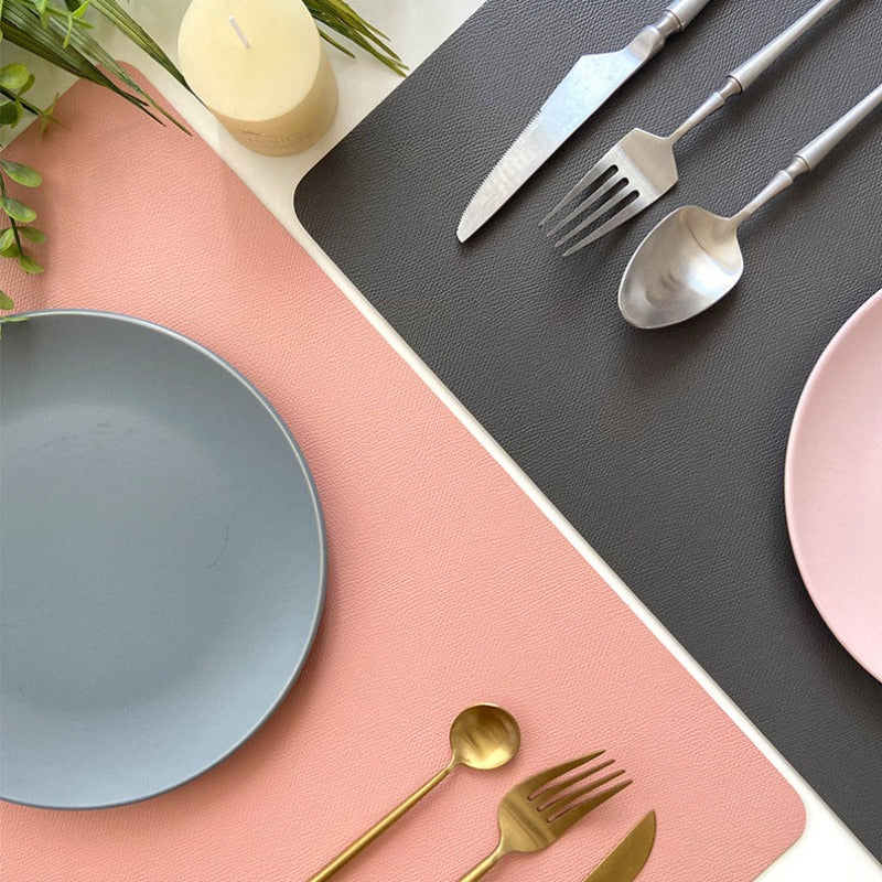 Orthorun | Modern Rectangular Waterproof PU Leather Placemats