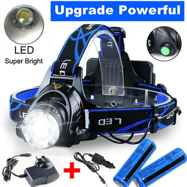 990000LM Rechargeable LED Headlamp Zoomable Torch Tactical Headlight Flashlight - Orthorun