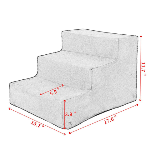 3 Step Portable Dog Stairs For Tall Bed - Orthorun