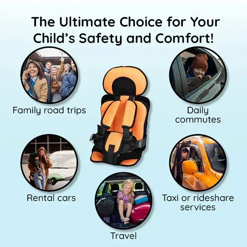 Orthorun | Portable & Foldable Child Car Booster Seat – Compact Travel Booster Cushion for Kids