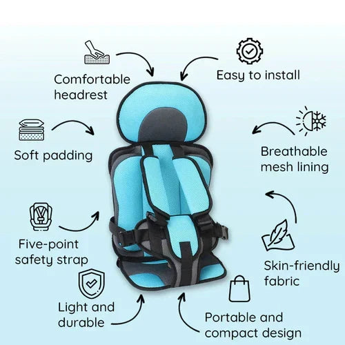 Orthorun | Portable & Foldable Child Car Booster Seat – Compact Travel Booster Cushion for Kids
