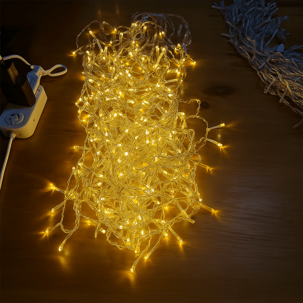 Orthorun | Twinkling Icicle String LED Lights - Warm White & Cool White, Extendable for Indoor & Outdoor Holiday Decor